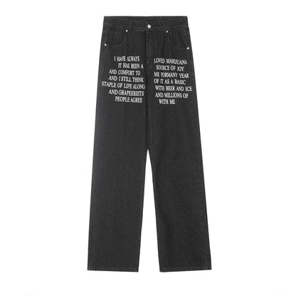 Fresh on the Scene at Buy Center: Denim Straight-leg Trousers Men And Women Black