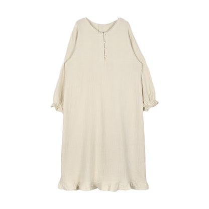 Chemise de nuit en gaze de coton double couche Ins de Corée du Sud