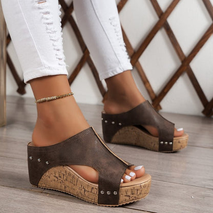 Fresh on the Scene at Buy Center: Plus Size Women's Wedge Peep Toe Platform Sandals