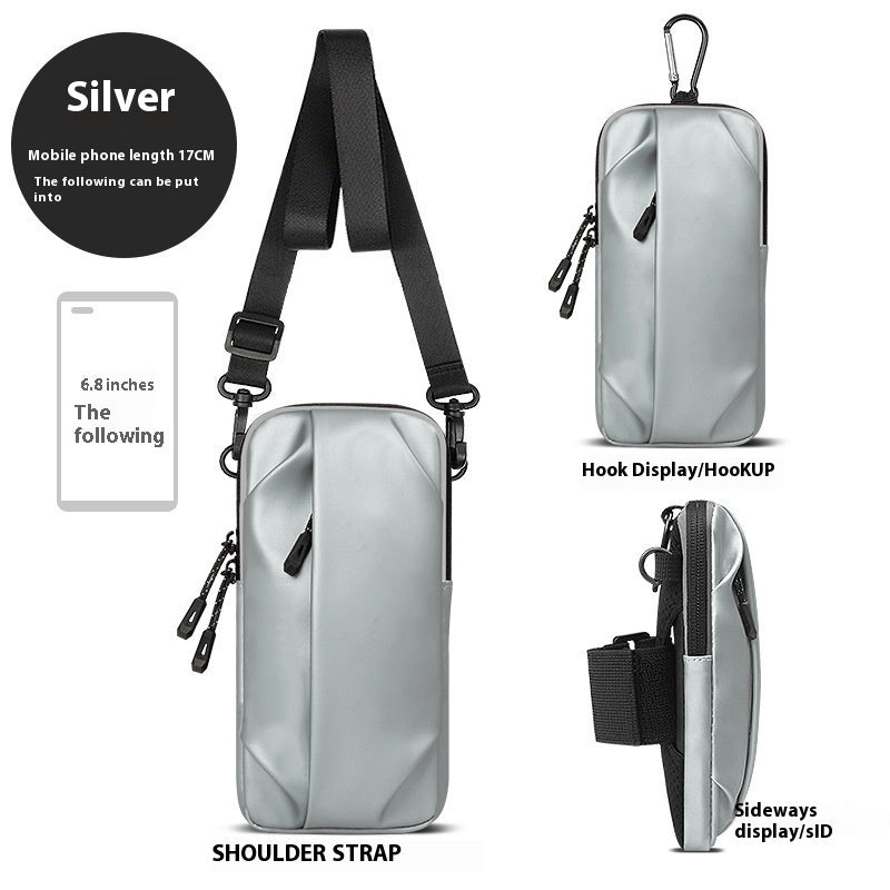 Newly Released at Buy Center: Running Mobile Phone Arm Bag Fitness Exercise Silver White Below 20L