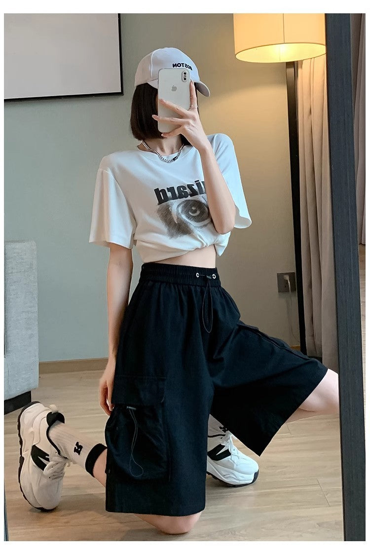 Fresh on the Scene at Buy Center: Women's Casual Sports Loose Wide Leg Middle Pants