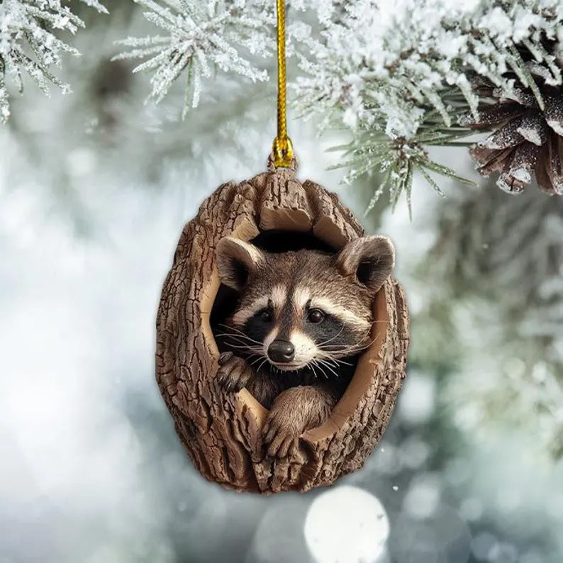 Christmas Tree Decorations Small Animal 2D Flat Print Acrylic Small Pendant Buy Center