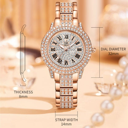 Reloj de temperamento con diamantes de moda para mujer