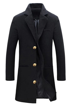 Woolen Coat Men's Mid-length Trench Coat Multi-color