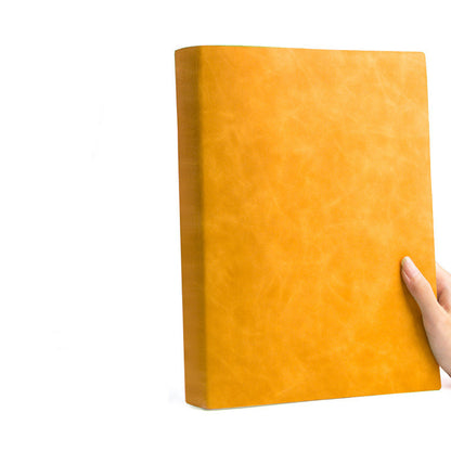 New at Buy Center: Notebook Thickened Notepad Soft Leather Blank Yellow