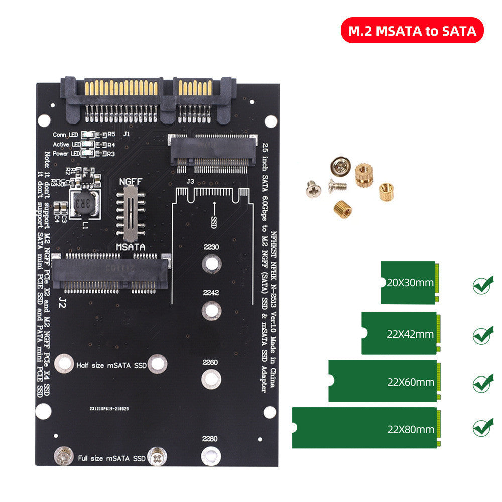 SATA3 To M2 NGFF MSATA SSD Conversion Card Adapter Card Switchboard