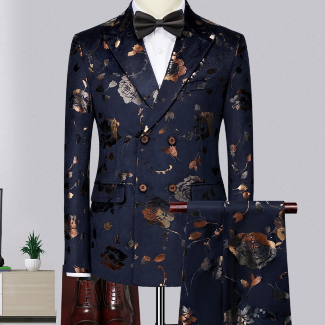 Men's Business Creative Printed Tie Suit Set