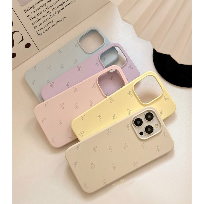 Phone Case Bow Liquid Silicone Skin Feeling Drop-resistant Buy Center