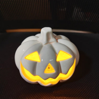 Newly Released at Buy Center: Halloween Pumpkin Lamp Ceramic Luminous Skull Decoration Pumpkin White