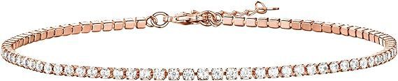 Buy Center Exclusive Offer-Simple Natural Versatile Single Row Rhinestone Anklet Rose Gold Color Retaining Style