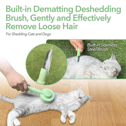 New 2-in-1 Grooming Brush Hair Remover Brush And Deshedding Brush For Indoor Long Haired Cats And Shedding Cats And Dogs Quick To Clean And Washable Easy Storage Suspension