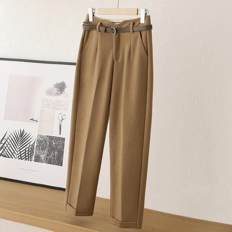 Just Arrived at Buy Center: Female Slimming And Age Reducing High Waisted Casual Pants Coffee Color