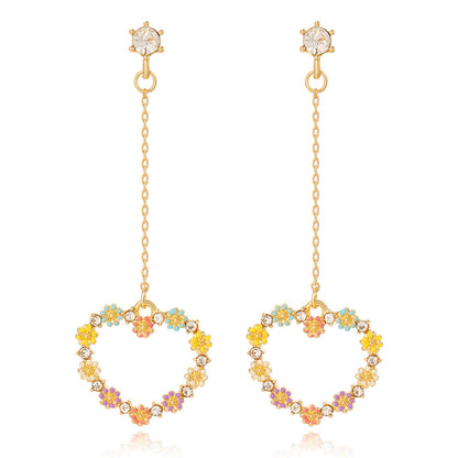 Flower Cluster Love Shining Gorgeous Colorful Oil Necklace Ear Studs Buy Center