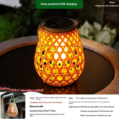 Hot New Items at Buy Center: Solar Garden Decoration Bamboo Woven Candle Lights 1 Bamboo Woven Candle Light