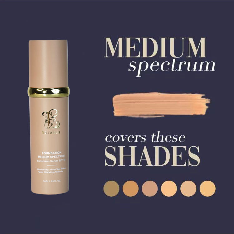 BOTAGUS Foundation 4 In 1 Medium Spectrum,,Protecting From Sun With SPF50,For Gym, Sports, Dancing Concealer Coverage Flawless