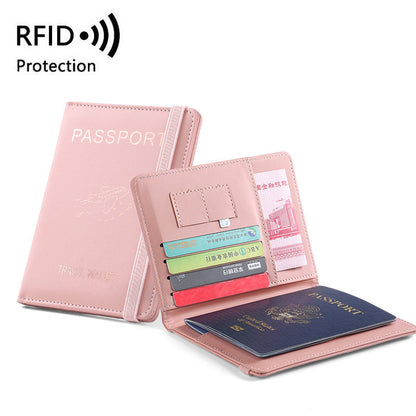 Pu Leather Passport Bag Rfid Multiple Card Slots Multifunctional Certificate Holder