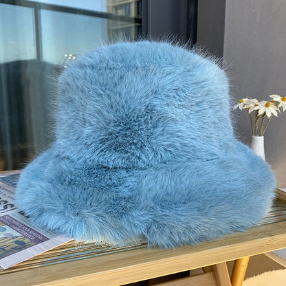 Imitation Fur Women's Autumn And Winter Wild Long Fur Bucket Hat Buy Center