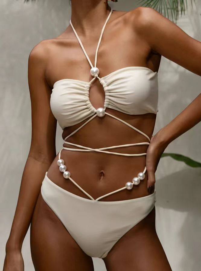 Hot New Items at Buy Center: Women's Split Lace-up Bikini Swimsuit