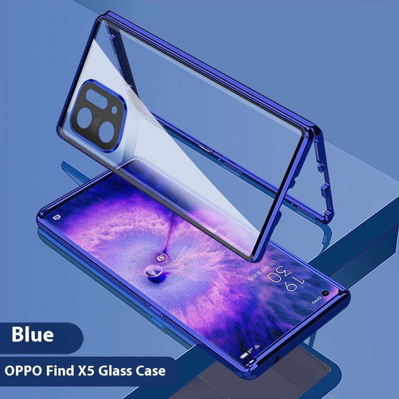 Newly Arrived at Buy Center: Phone Case Magnetic King Double-sided Glass Protection Blue