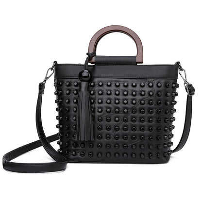 Now Available at Buy Center: Women's Fashion Personalized Sheepskin Rivet Bag