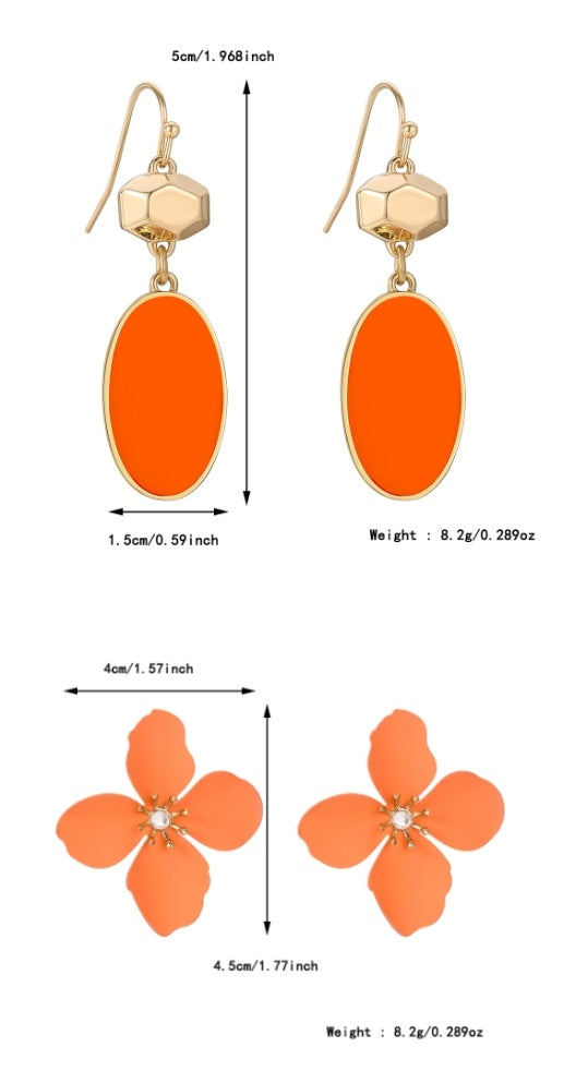 Buy Center Premium-Colorful Flower Stud Earrings European And American Summer High Sense Suit