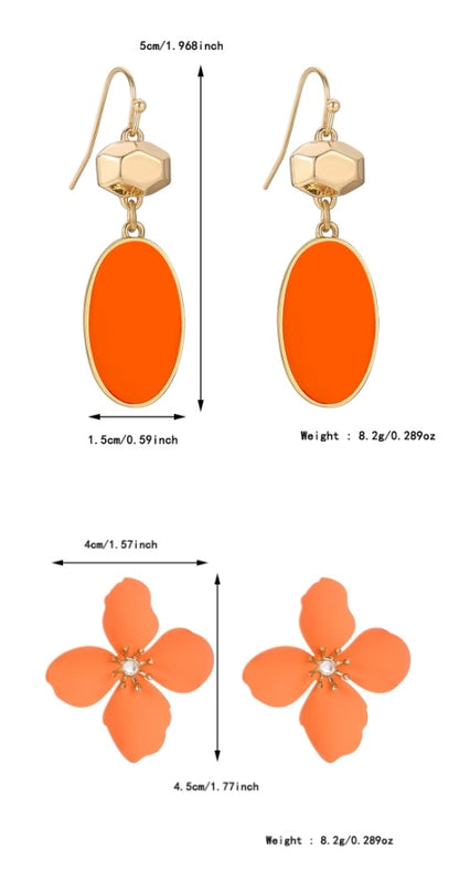 Buy Center Premium-Colorful Flower Stud Earrings European And American Summer High Sense Suit