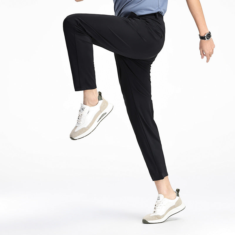 Pantalon décontracté printemps soie glacée élastique