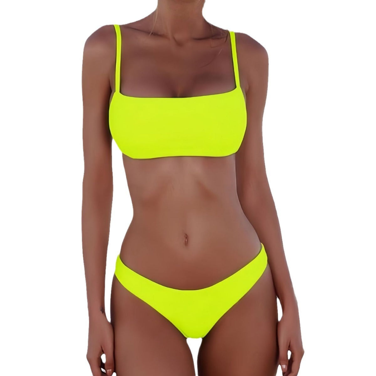 Just Arrived at Buy Center: Women's Casual Nylon Split Color Bikini Set