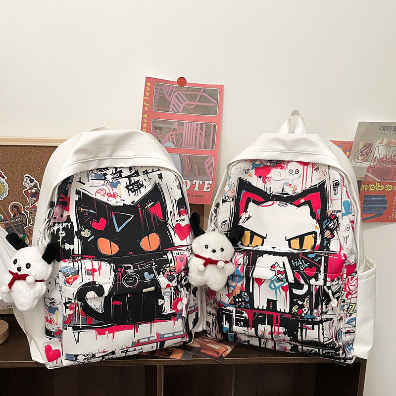 Now Available at Buy Center: Girls' Harajuku Style Personalized Graffiti Simple All-match Backpack