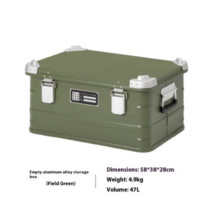 Just Arrived at Buy Center: Outdoor Aluminum Alloy Storage Box Camping Metal Portable Vehicle-mounted Wild Camping Equipment Field Green