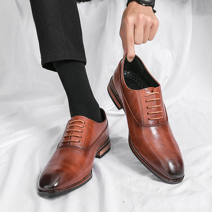 Hot New Items at Buy Center: Men's Formal Leather Lace-up Rubber Sole Business Men's Shoes Gentleman