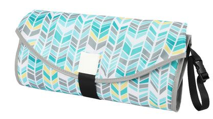 Portable Diaper Changing Pad Clutch for Newborn Geometric blue