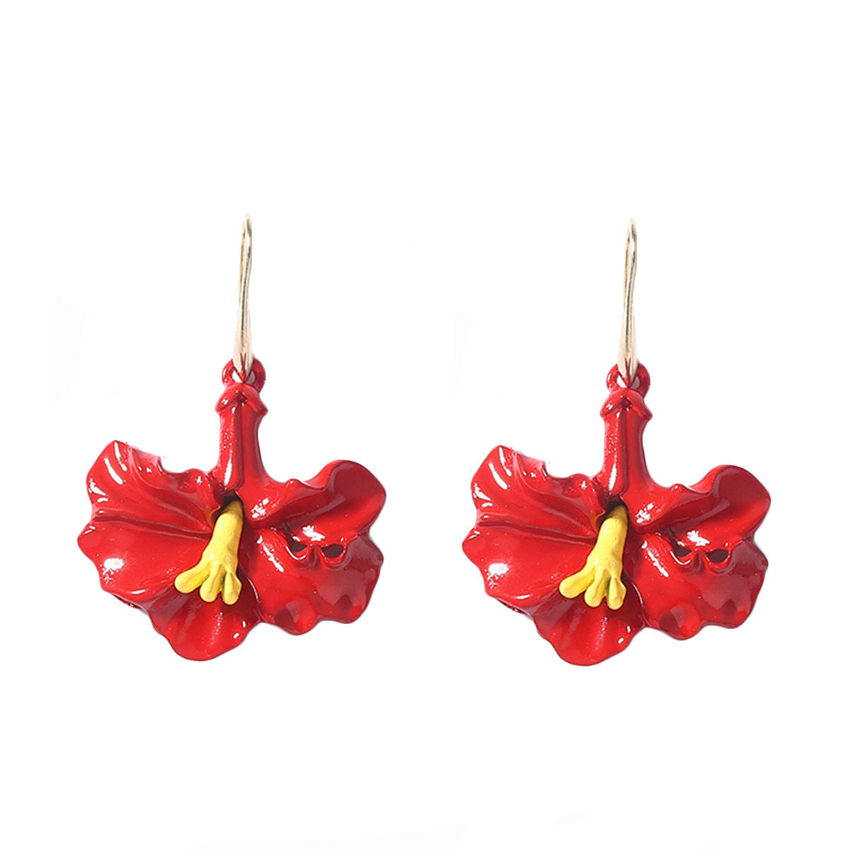 Buy Center Prestige-Creative Design Red Alloy Dripping Morning Glory Ear Hook