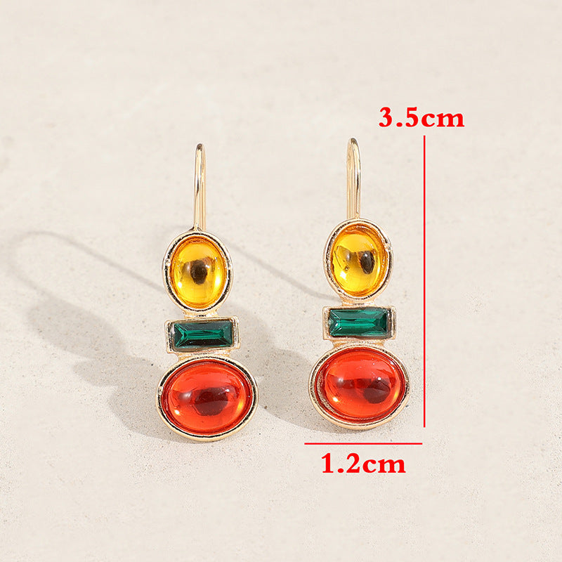 Buy Center Ultimate-Phnom Penh Inlaid Gem Women's Earrings Simple