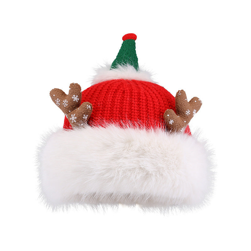 Cute Christmas Antlers Plush Bonnet Children Buy Center