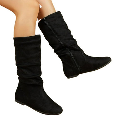 Winter Warm Round Toe Side Zipper Women's Middle Boots Buy Center