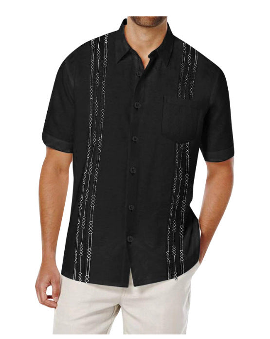 Just Arrived at Buy Center: Digital Printing Polyester Plain Men's Short Sleeve Shirt OFSV01381