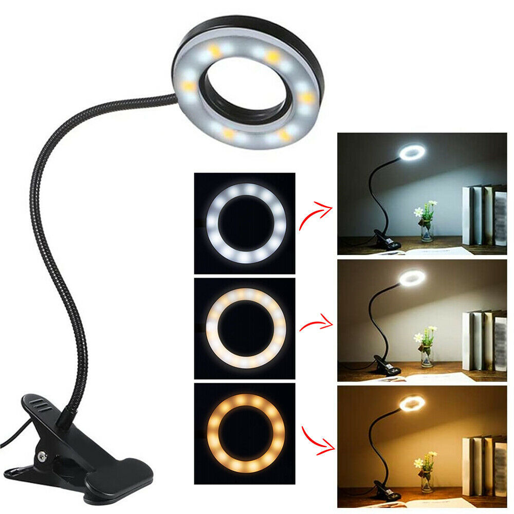 Clip On Desk Lamp LED Flexible Arm USB Dimmable Study Reading Table Night Light default