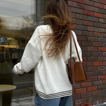 Buy Center Handpicked- Knitted Sweater Sweater Round Neck Pullover For Women