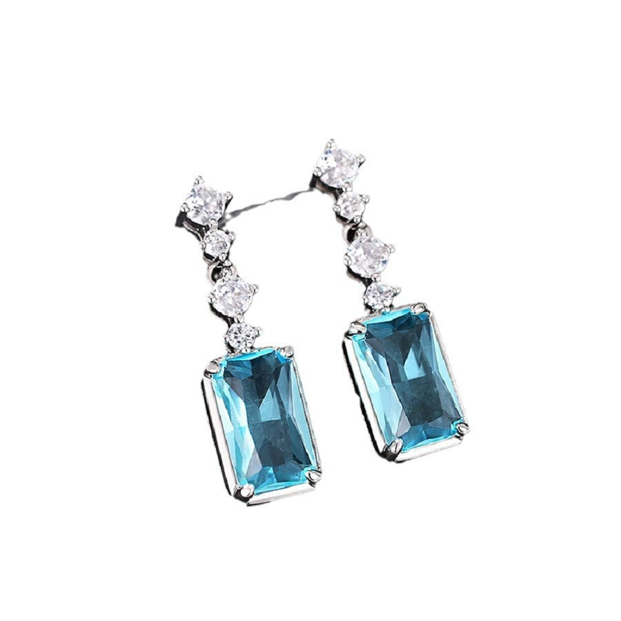 Buy Center Deal-Fashion Earrings Rectangular Mid-length Women