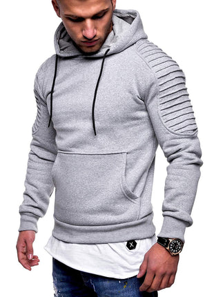 Sudadera con capucha para hombre con mangas raglán plisadas y rayas