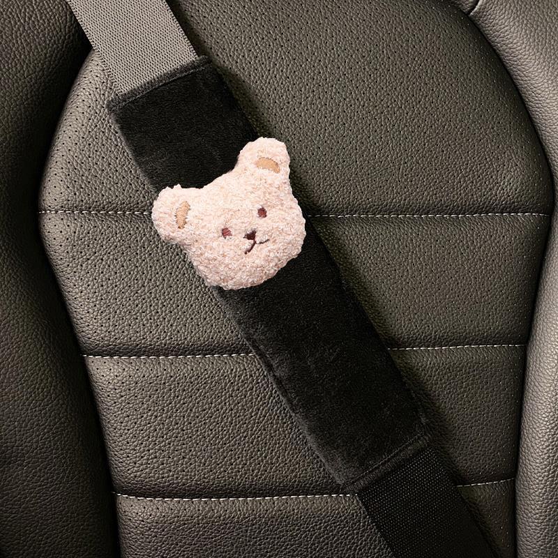 Hot New Items at Buy Center: Creative Cartoon Cloud Panda Universal Automobile Seat Belt Shoulder Protector Khaki Bear Shoulder Pad Standard