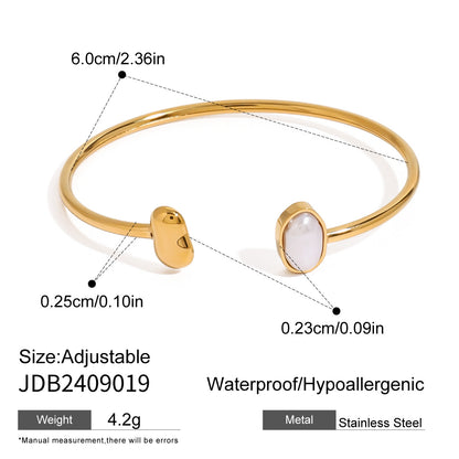 Stainless Steel Irregular Water Drop Open-ended Bracelet