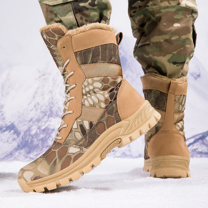 Botas térmicas de algodón de felpa de invierno para exteriores