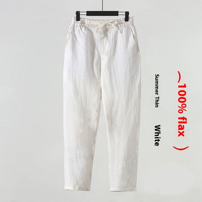 Fresh Arrivals at Buy Center: Cotton Linen Cropped Men's Casual Pants Style