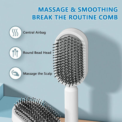 Newly Arrived at Buy Center: Self Cleaning Hair Brush For Women Massage Scalp Promote Blood Circulation Anti Hair Loss 3D Hair Growth Comb Hairbrush Self-Cleaning Hair Brush 3D Air Cushion Massager Brush Airbag Massage Comb B