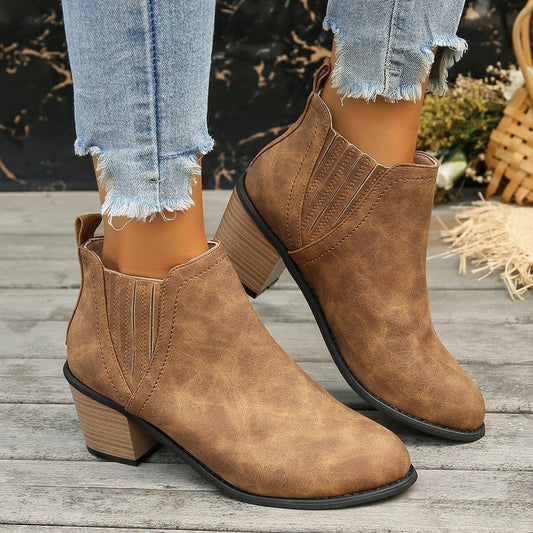 European And American Plus Size Pointed Chunky Heel Martin Boots Women | Bags & Shoes3 | Buy Center