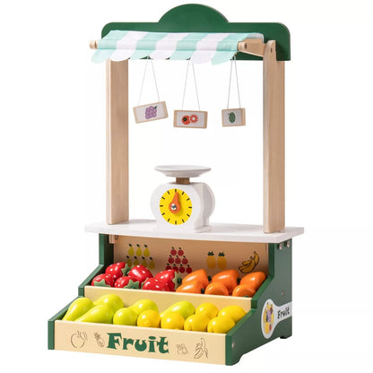 Hot New Items at Buy Center: ROBOTIME Wooden Farmers Market Stand Fruit Stall Toy Grocery Store Set For Kids WG366