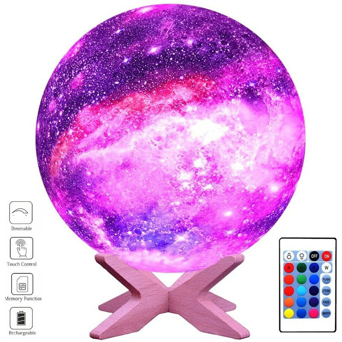 3D Printing Galaxy Lamp Moonlight USB LED Night Lunar Light Touch Color Changing Moon Lamp | Home Improvement2 | Buy Center