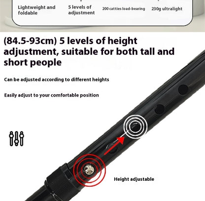 Newly Released at Buy Center: Thickened Aluminum Alloy Stretchable Non-slip Folding Walking Stick For The Elderly Walking Reinforced Adjustable Non-slip